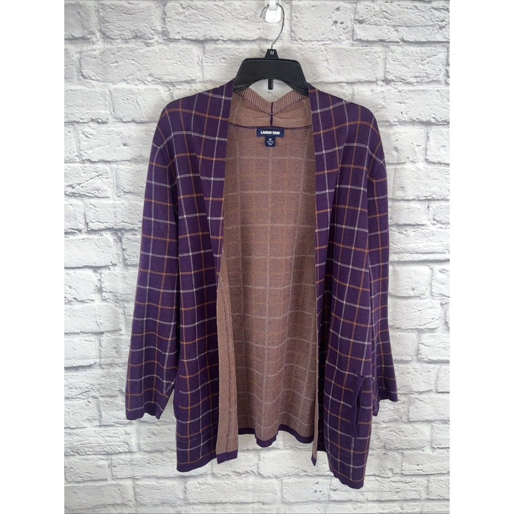 Lands End Women's Lightweight Casual Plus Friendly Cozy Cardigan Size 1X